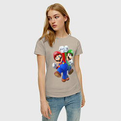 Футболка хлопковая женская Mario Bros, цвет: миндальный — фото 2