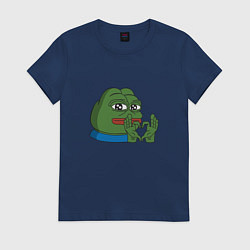 Футболка хлопковая женская Pepe love пепе лов, цвет: тёмно-синий