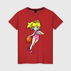 Футболка хлопковая женская Peach Basketball, цвет: красный