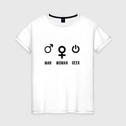 Женская футболка MAN WOMAN GEEK