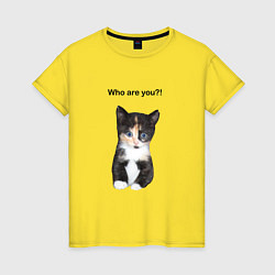 Женская футболка Кот с вопросом