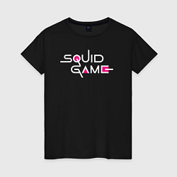Футболка хлопковая женская Squid Game: Logo, цвет: черный