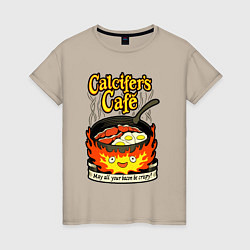 Футболка хлопковая женская Calcifer cook, цвет: миндальный