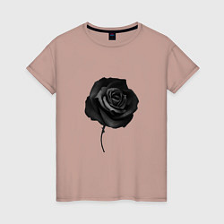 Футболка хлопковая женская Чёрная роза Black rose, цвет: пыльно-розовый
