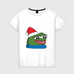 Женская футболка Pepe, pepe happy, Пепе хеппи, pepe happy new year