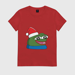 Женская футболка Pepe, pepe happy, Пепе хеппи, pepe happy new year