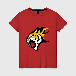 Футболка хлопковая женская Scream Tiger, цвет: красный