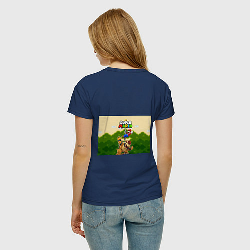 Женская футболка Mario Coins / Тёмно-синий – фото 4