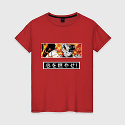Женская футболка Ренгоку Кенджуро взгял клинок демонов столб пламен