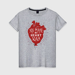 Женская футболка Сердце воздушный шар