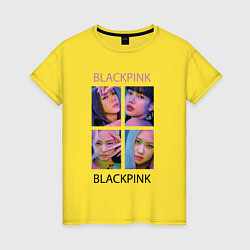 Женская футболка BLACKPINK черно-розовые