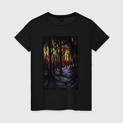 Женская футболка Деревья в ночи