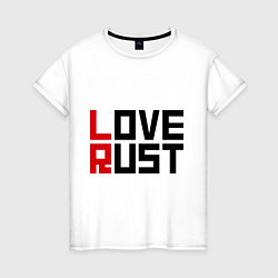 Футболка хлопковая женская Love Rust, цвет: белый
