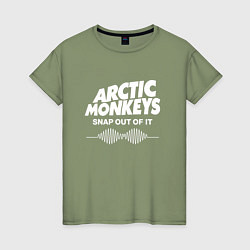 Футболка хлопковая женская Arctic Monkeys, группа, цвет: авокадо