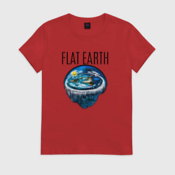 Футболка хлопковая женская The Flat Earth, цвет: красный