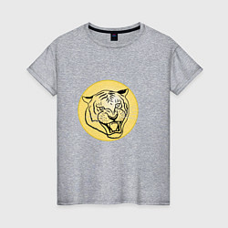 Женская футболка Тигр на новогоднем шарике