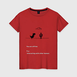 Женская футболка GAME OVER dinosaur