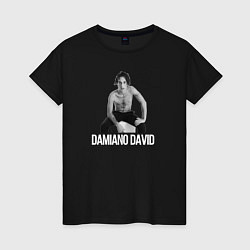 Футболка хлопковая женская Damiano David!, цвет: черный