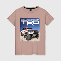 Футболка хлопковая женская Toyota Racing Development, desert, цвет: пыльно-розовый