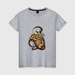 Женская футболка Змея и Тигр