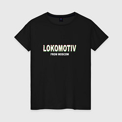Футболка хлопковая женская LOKOMOTIV from Moscow, цвет: черный