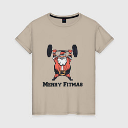 Женская футболка Merry Fitmas