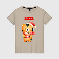 Женская футболка Праздничный тигренок 2022