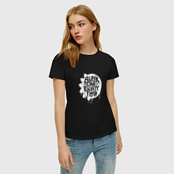 Футболка хлопковая женская Blink 182, логотип, цвет: черный — фото 2