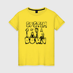 Женская футболка Карикатура на группу System of a Down