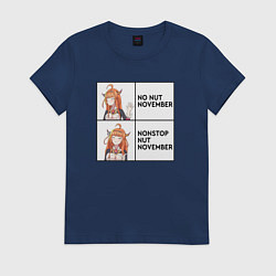 Футболка хлопковая женская Мем NNN, цвет: тёмно-синий
