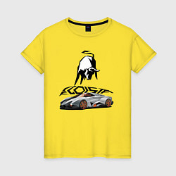 Футболка хлопковая женская Lamborghini Egoista, цвет: желтый