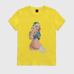 Футболка хлопковая женская Link girl from Legen of Zelda, цвет: желтый