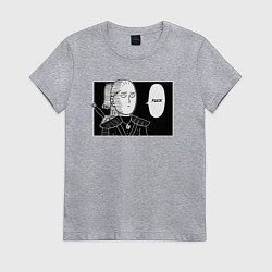 Футболка хлопковая женская Любимое слово Геральта FUCK, цвет: меланж