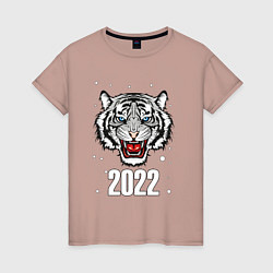Женская футболка БЕЛЫЙ ТИГР НОВЫЙ ГОД 2022