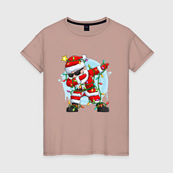 Женская футболка DAB SANTA CLAUS В ГЕРЛЯНДЕ
