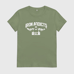 Футболка хлопковая женская Iron Addicts Gym, цвет: авокадо