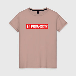 Футболка хлопковая женская EL PROFESSOR БУМАЖНЫЙ ДОМ, цвет: пыльно-розовый