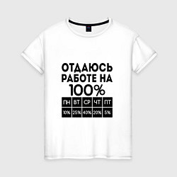 Женская футболка ОТДАЮСЬ РАБОТЕ НА 100 процентов