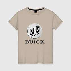 Футболка хлопковая женская Gray gradient Logo Buick, цвет: миндальный