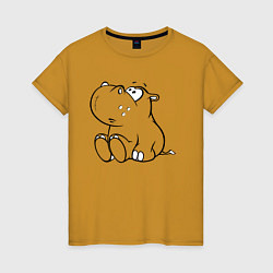 Женская футболка Бегемотик детский cotton theme