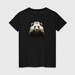 Женская футболка Медведь над лесом