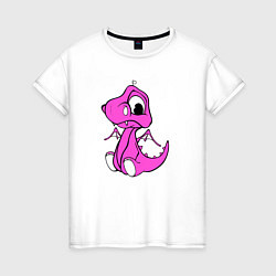 Женская футболка Дракоша маленькая розовая