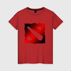 Женская футболка ЧЁРНО КРАСНОЕ ЛОГО ДОТА 2 DOTA 2 LOGO