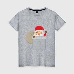 Женская футболка Дед Мороз в трубе