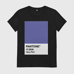 Футболка хлопковая женская Цвет Pantone 2022 года - Very Peri, цвет: черный