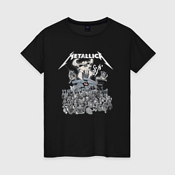 Футболка хлопковая женская Metallica - thrash metal style!, цвет: черный
