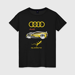Футболка хлопковая женская Audi Quattro - 4X4 Concept, цвет: черный