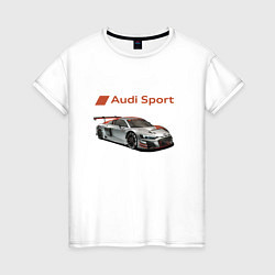 Футболка хлопковая женская Audi sport - racing team, цвет: белый