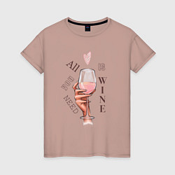 Женская футболка Rose wine