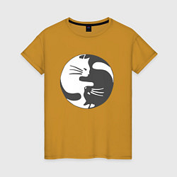 Женская футболка Коты инь янь 01